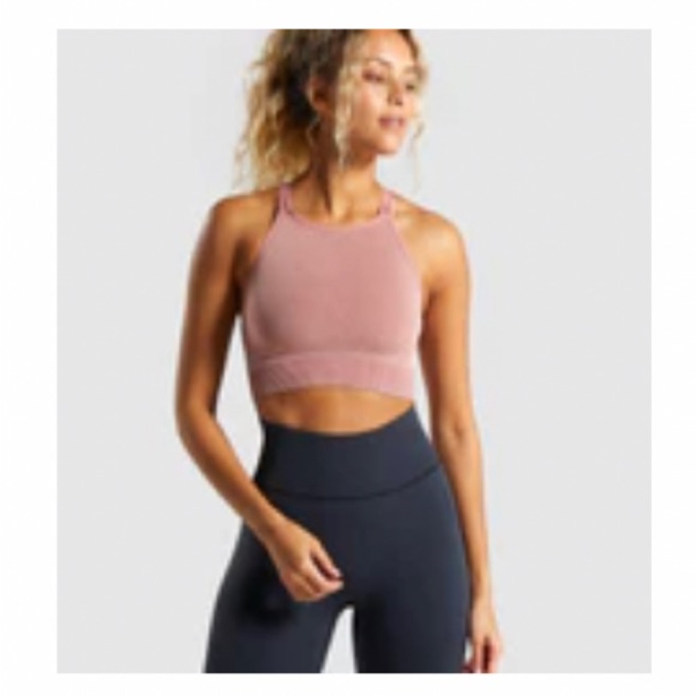 Gymshark studio seamless sports bra, x-small, blush